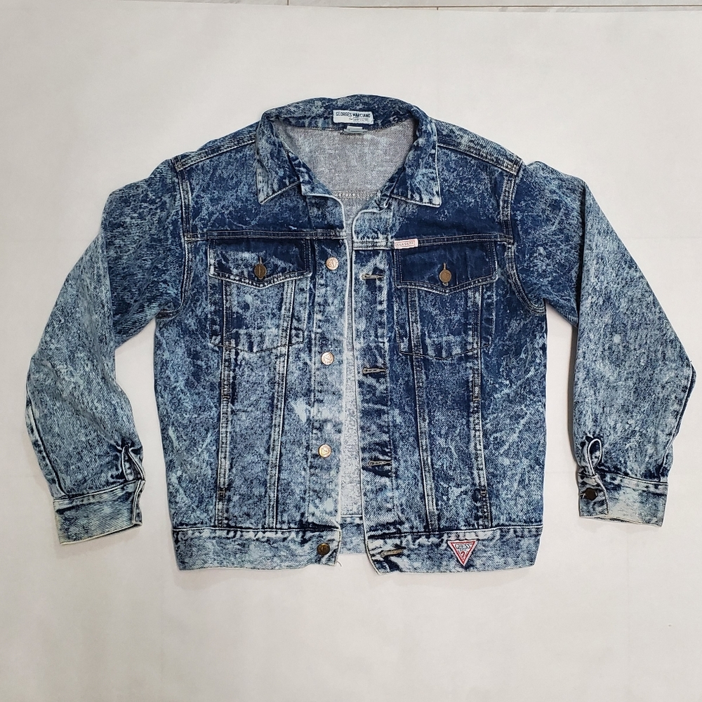 Vintage George's Marciano for Guess Denin Jean Jacket Acid Wash sz M